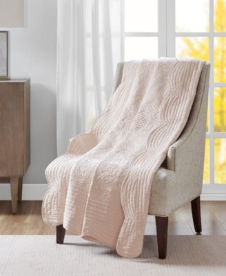 Madison Park - Tuscany Oversized 60" x 72" Quilted Scalloped-Edge Throw