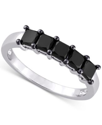Macy's - Black Diamond Anniversary Ring (1-1/4 ct. t.w.) in 10k White Gold