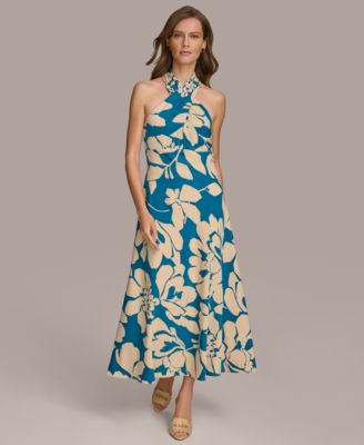 Donna Karan New York - Women's Floral-Print Halter-Neck Dress