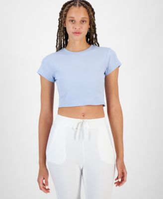 ID Ideology - Women's Cropped Rib-Knit T-Shirt Women's Cropped Rib-Knit T-Shirt