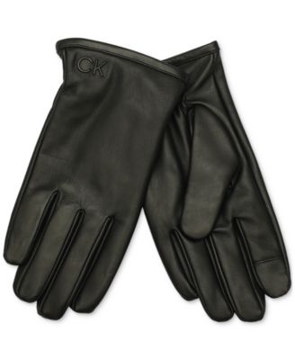 Calvin Klein - Men's Injected Leather Gloves