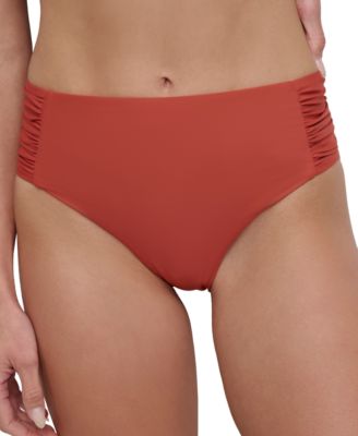 DKNY - Women's High-Waist Side-Shirred Bikini Bottoms