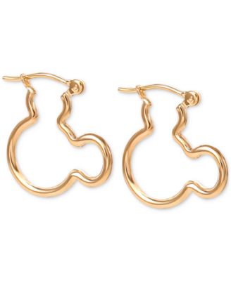 Disney - Mickey Mouse Silhouette Small Hoop Earrings in 10k Yellow Gold