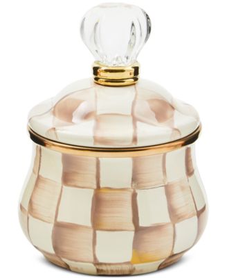 MacKenzie-Childs - Mocha Check Lidded Sugar Bowl