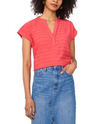 Vince Camuto - Women's Split-Neck Placket Blouse
