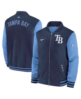 Nike - Men's Navy/Light Blue Tampa Bay Rays Authentic Collection Dugout Full-Zip Bomber Jacket