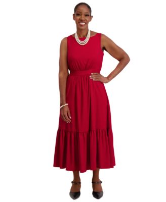 Kasper - Women's Tiered Midi Dress, Regular & Plus Sizes
