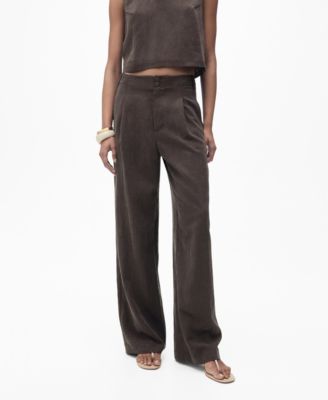 MANGO - Women's Pleated Straight-Fit Lyocell Pants