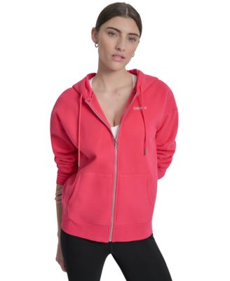 DKNY - Women's Studded Mini-Logo Full-Zip Hoodie