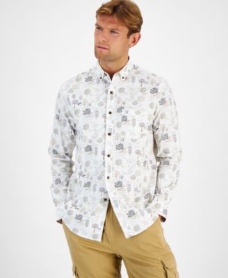 Club Room - Men's Tree-Pattern Cotton Shirt