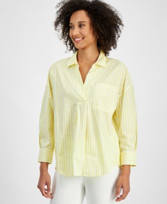 Nautica Jeans - Women's Port Stripe Cotton Collared Blouse