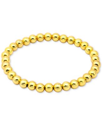 Giani Bernini - Polished Beaded Stretch Bracelet in 18k Gold over Sterling Silver