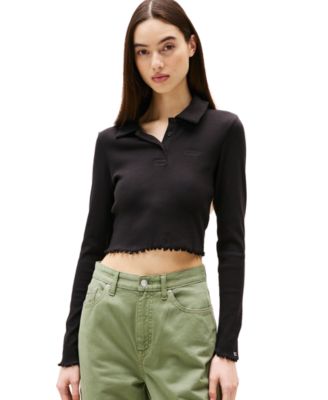 Tommy Jeans - Women's Cropped Long Sleeve Polo