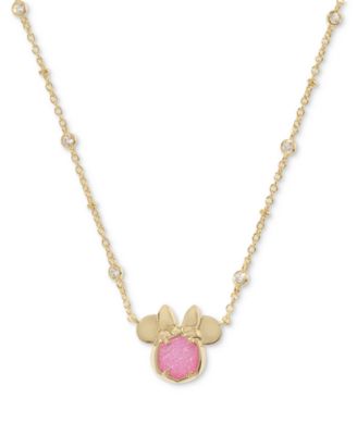 Kendra Scott - 14k Gold-Plated Cubic Zirconia & Cultured Freshwater Pearl Minnie Mouse 14" Adjustable Pendant Necklace