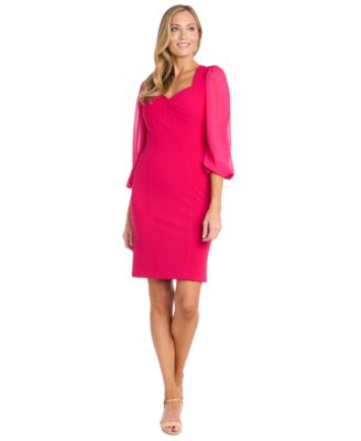 R & M Richards - Women's Chiffon-Sleeve Sheath Dress