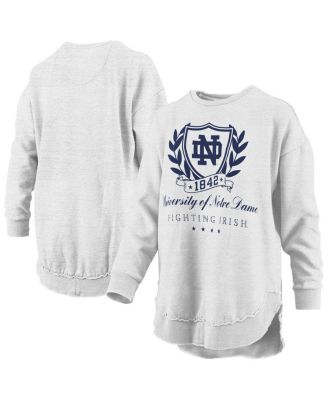 Pressbox - Women's  Heather Gray Notre Dame Fighting Irish Field Day Melange Poncho Pullover Sweatshirt