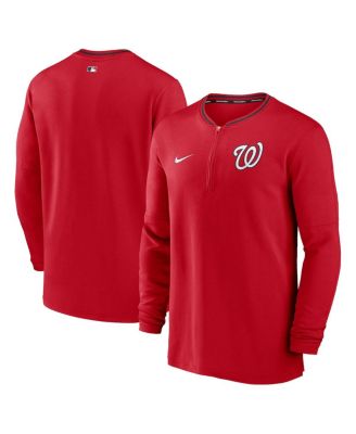 Nike - Men's Red Washington Nationals Authentic Collection Performance Half-Zip Top