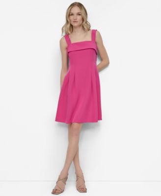 DKNY - Women's Square-Neck Buckled Back-Strap Dress