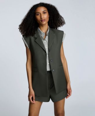 Kenneth Cole - Women's Luxe Twill Sleeveless Blazer