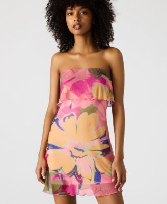 Steve Madden - Women's Bryar Printed Strapless Mini Dress