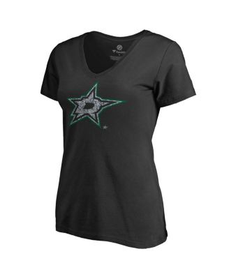 Fanatics Mto Label - Women's Black Dallas Stars Static Logo V-Neck T-Shirt