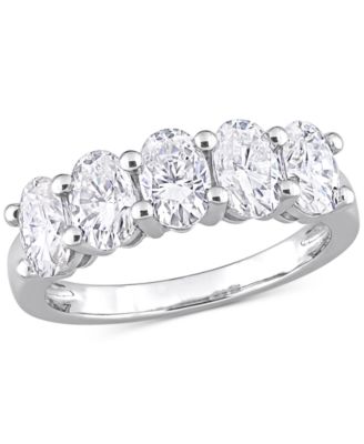 Macy's - Moissanite Oval Five Stone Anniversary Band (2-1/2 ct. t.w.) in 10k White Gold