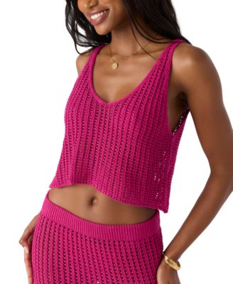 O'Neill - Juniors' Cropped Crochet Tank Top Cover-Up