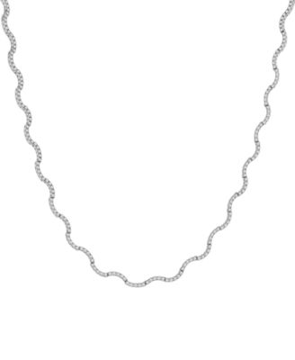 Wrapped in Love - Diamond Wavy 16" Tennis Necklace (2 ct. t.w.) in 14k White Gold