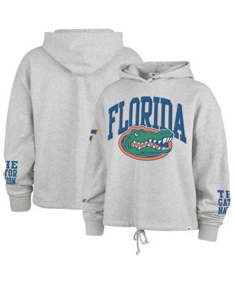'47 Brand - 47 Brand Women's Heather Gray Florida Gators High Hopes Long Sleeve Cropped Hoodie