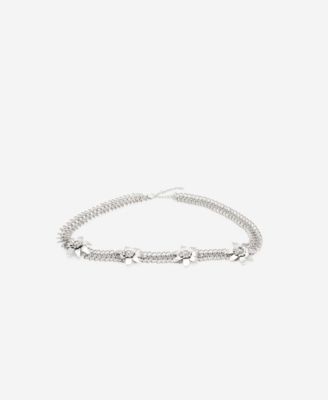 MANGO - Women's Metallic Flower Chain Belt