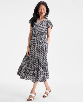 Style & Co - Petite Printed Tiered Dress, Exclusively at Macy's