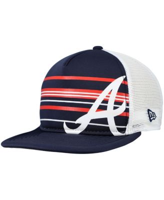 New Era - Men's Navy Atlanta Braves A-Frame Trucker 9FIFTY Snapback Hat