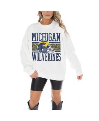 Gameday Couture - Women's White Michigan Wolverines Fair Catch Pullover Sweatshirt