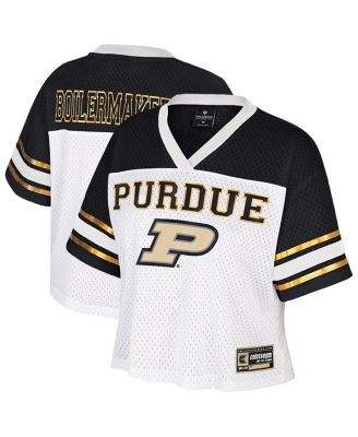 Colosseum - Women's White Purdue Boilermakers Treasure Cropped Football Jersey