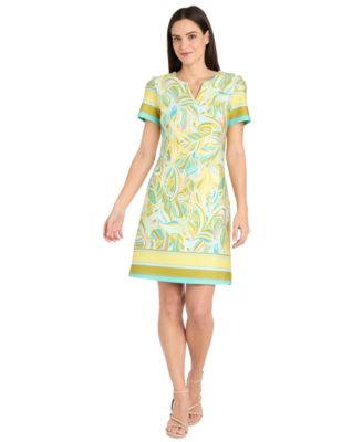 R & M Richards - Women's Printed Short-Sleeve Knee-Length Dress