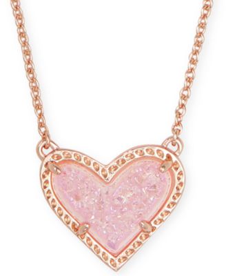 Kendra Scott - Stone Heart Pendant Necklace, 15" + 2" extender