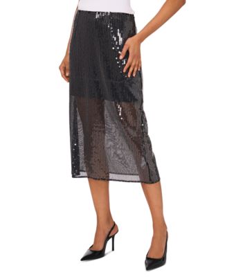 1.STATE - Women's Side-Zip Sequin Midi Skirt