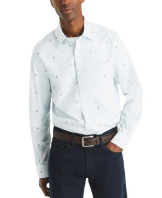Nautica - Men's Long Sleeve Printed Button Down Shirt