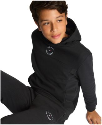 Tommy Hilfiger - Toddler Boys Elevated Logo Embroidered Fleece Hoodie