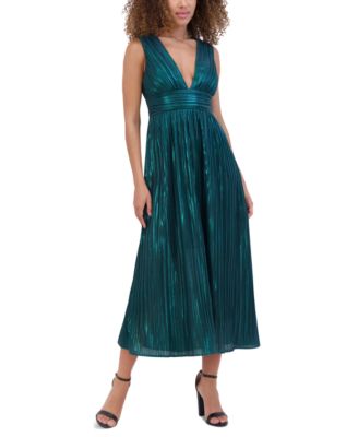 Siena - Women's Metallic Pleated Maxi Dress