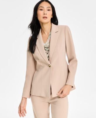 Anne Klein - Women's Stretch Notch-Lapel Long-Sleeve Blazer