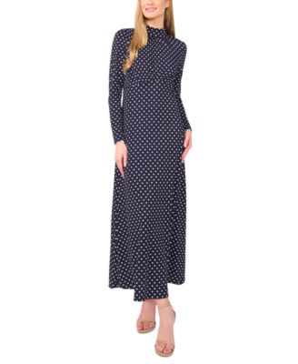 CeCe - Women's Mock-Neck Long Sleeve Maxi Dress