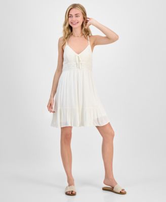 Madden Girl - Juniors' Crochet-Trim Sleeveless Cami Dress