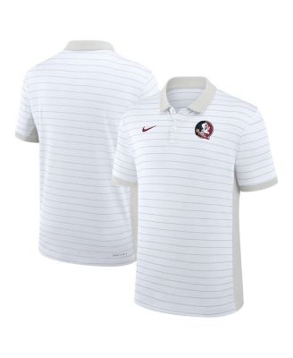 Nike - Men's White Florida State Seminoles 2025 Early Season Coaches Sideline Victory Stripe Performance Polo Shirt
