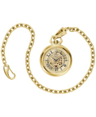 Bulova - Men's Automatic Classic Sutton Gold-Tone Stainless Steel Chain Pocket Watch 50mm