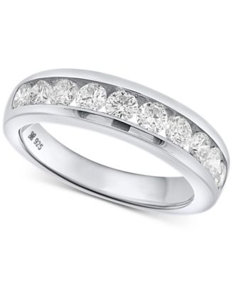 Forever Grown Diamonds - Lab Grown Diamond Channel-Set Band (1 ct. t.w.) in Sterling Silver or 14k Gold-Plated Sterling Silver