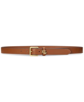 Lauren Ralph Lauren - Logo-Keeper Leather Skinny Belt