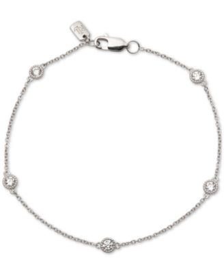 Lauren Ralph Lauren - Sterling Silver Cubic Zirconia Station Flex Bracelet