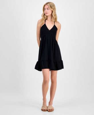Madden Girl - Juniors' Sleeveless Crochet Halter Dress