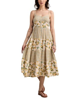 Lucky Brand - Women's Mixed-Print Tiered Midi Dress